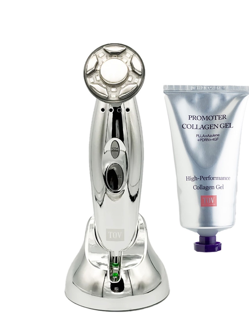 Silver Facial Promoter Device with Collagen Gel - Silver